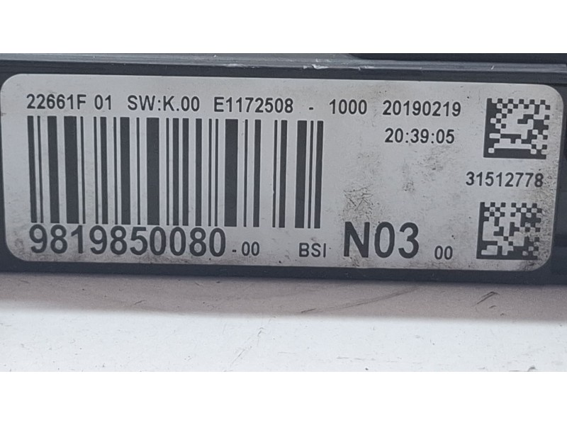 Recambio de centralita bsi para peugeot 2008 referencia OEM IAM 9819850080  