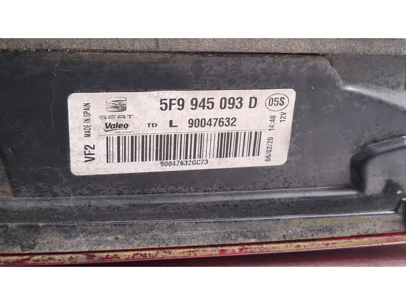Recambio de piloto porton trasero izquierdo para seat leon sportstourer referencia OEM IAM 5F9945093D  