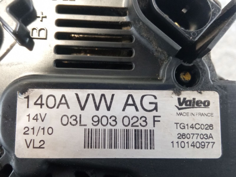 Recambio de alternador 140a/14v para seat león referencia OEM IAM TG14C026 03L903023  Recambio de alternador 140a/14v para seat león referencia OEM IAM TG14C026 03L903023