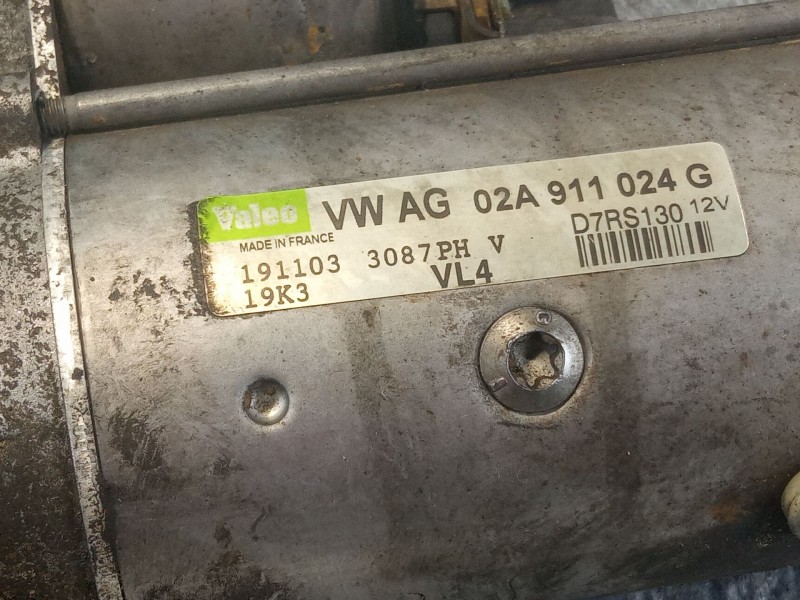 Recambio de motor arranque para seat toledo referencia OEM IAM 02A911024G D7RS130 