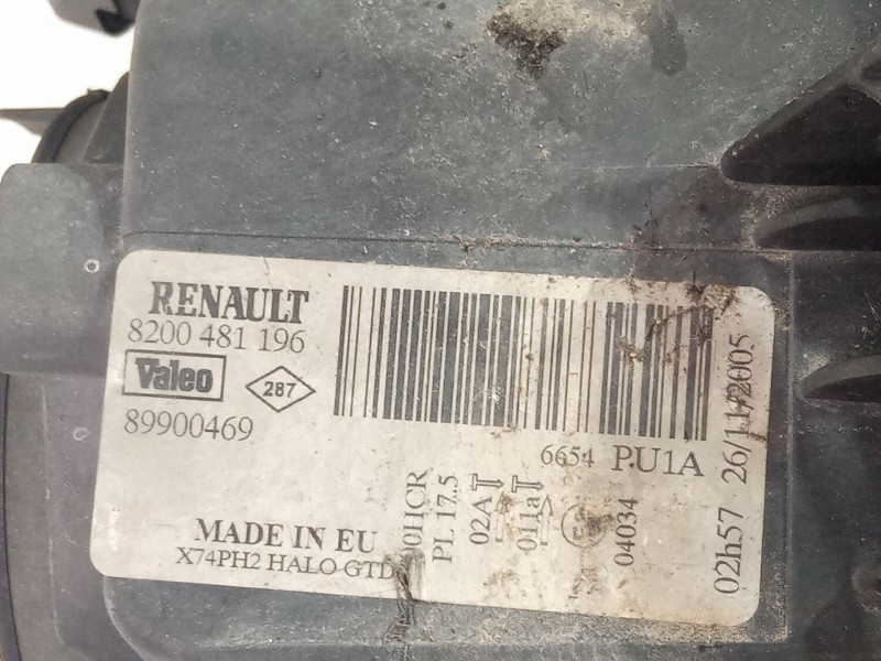 Recambio de faro izquierdo para renault laguna referencia OEM IAM 8200481196  89900469