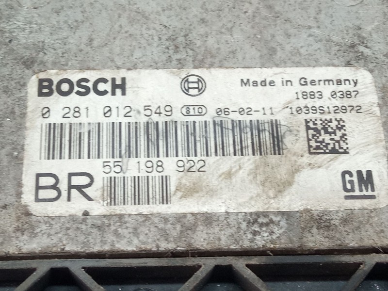 Recambio de centralita motor para opel zafira referencia OEM IAM 0281012549  