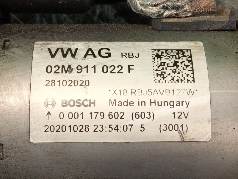 Recambio de motor arranque para seat ibiza referencia OEM IAM 02M911022F0001179602  