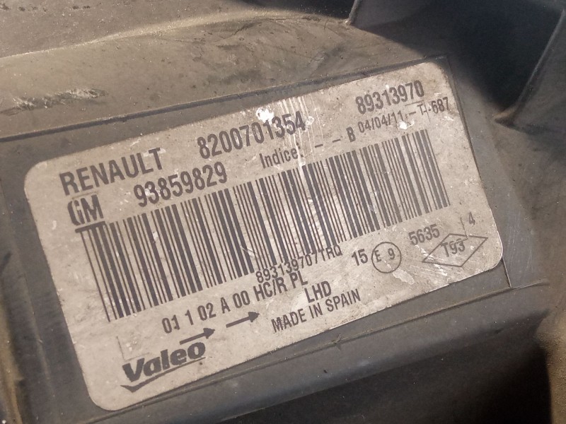 Recambio de faro delantero izquierdo para nissan primastar referencia OEM IAM 96859829  89313970