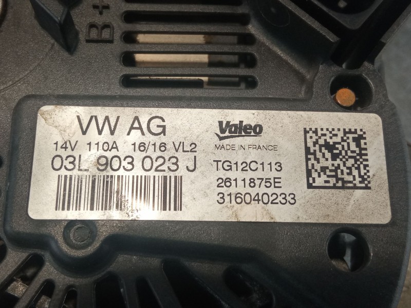 Recambio de alternador 110a/14v para seat león referencia OEM IAM 03L903023JTG12C113  