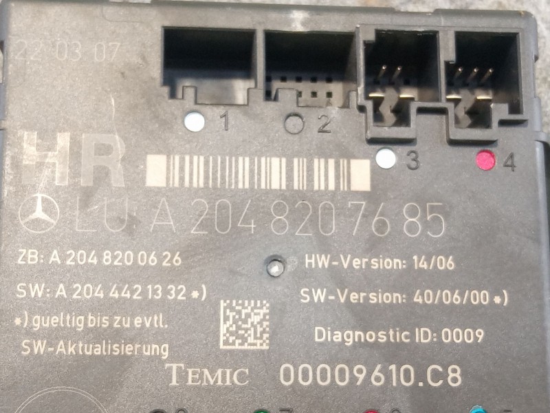 Recambio de modulo confort (trasero derecho) para mercedes-benz c220 referencia OEM IAM A2048207685  