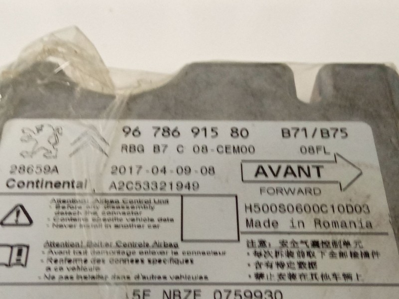 Recambio de centralita airbag para citroën ds4 referencia OEM IAM 9678691580  