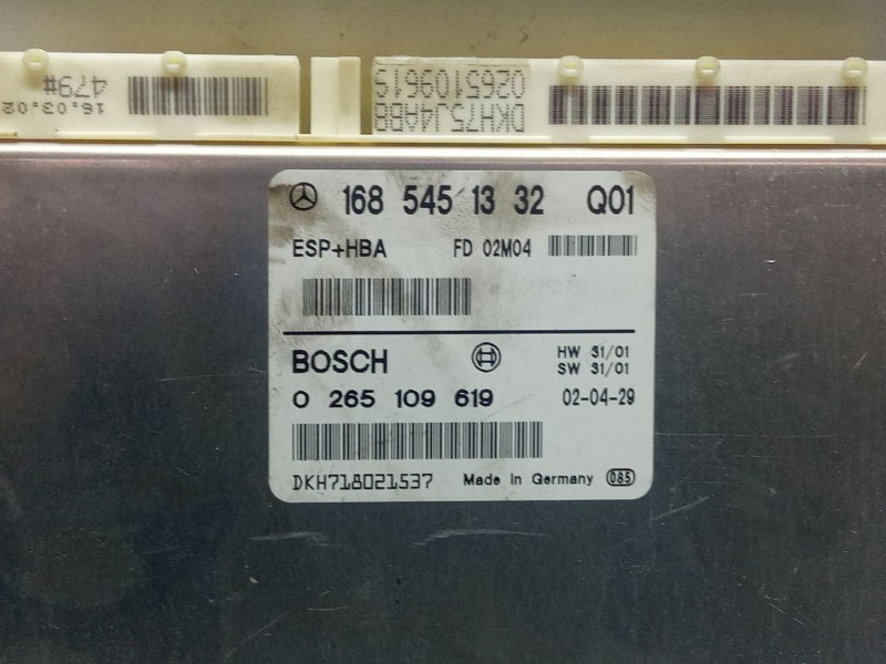Recambio de centralita abs para mercedes-benz a 170 cdi referencia OEM IAM 0265109619  