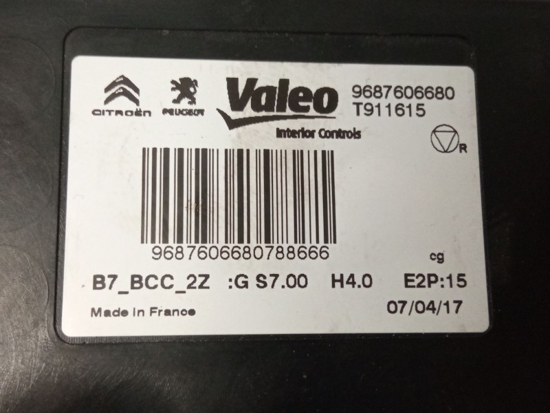 Recambio de centralita calefaccion para citroën ds4 referencia OEM IAM 9687606680  