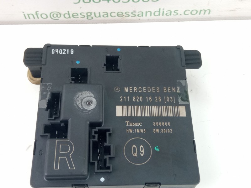 Recambio de centralita puerta trasera derecha (elevalunas y cierre) para mercedes-benz e270 cdi referencia OEM IAM 2118201626  