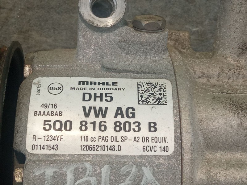 Recambio de compresor aire acondicionado para seat ibiza referencia OEM IAM 5Q0816803B12066210148D  