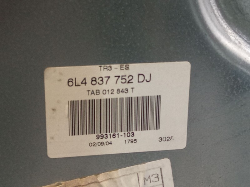 Recambio de elevalunas delantero derecho para seat ibiza referencia OEM IAM 6L4837752  