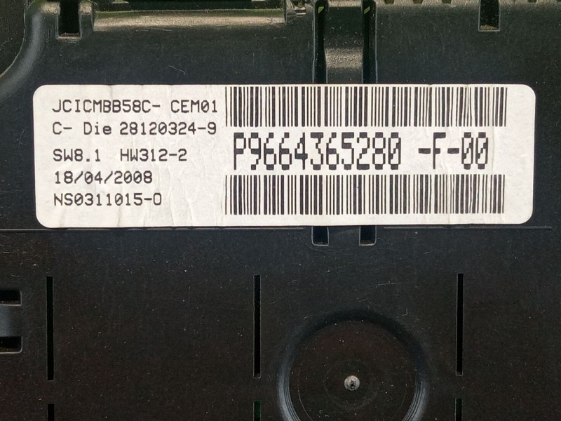 Recambio de cuenta kilometros para citroën c4 referencia OEM IAM P9664365280  