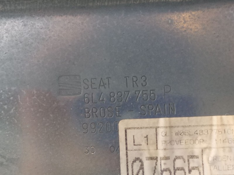Recambio de elevalunas delantero izquierdo para seat ibiza referencia OEM IAM 6L4837751  