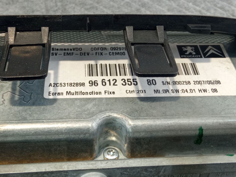 Recambio de pantalla multifuncion para peugeot 307 referencia OEM IAM 9661235580  