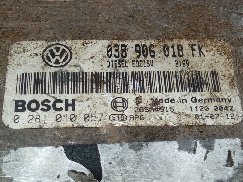 Recambio de centralita motor para volkswagen caddy referencia OEM IAM 038906018FK  0281010057