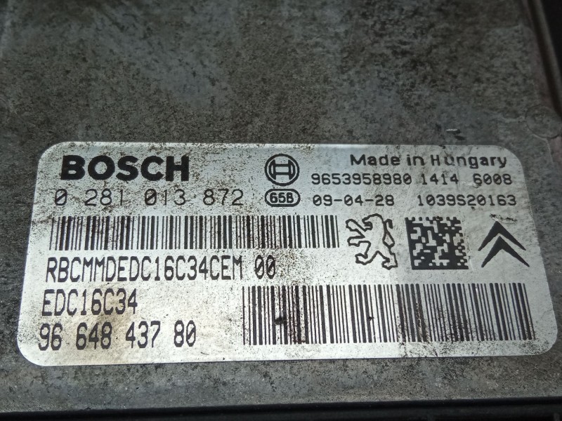 Recambio de centralita motor para peugeot partner referencia OEM IAM 0281013872  9664843780