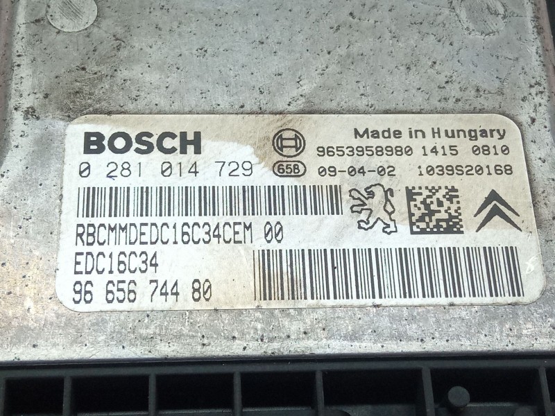 Recambio de centralita motor para citroën c4 picasso 1.6 hdi 109 cv 9hz referencia OEM IAM 9665674480  0281014729