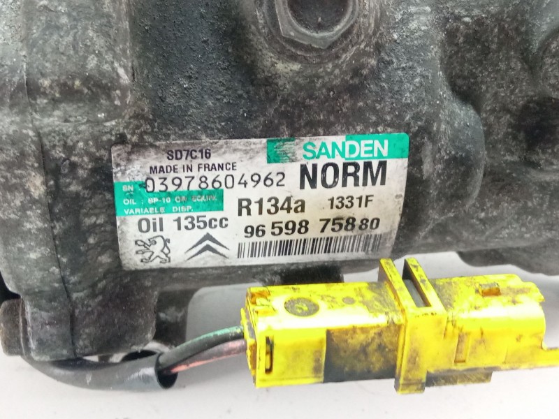 Recambio de compresor aire acondicionado para citroën c4 picasso 1.6 hdi 109 cv 9hz referencia OEM IAM 9659875880  