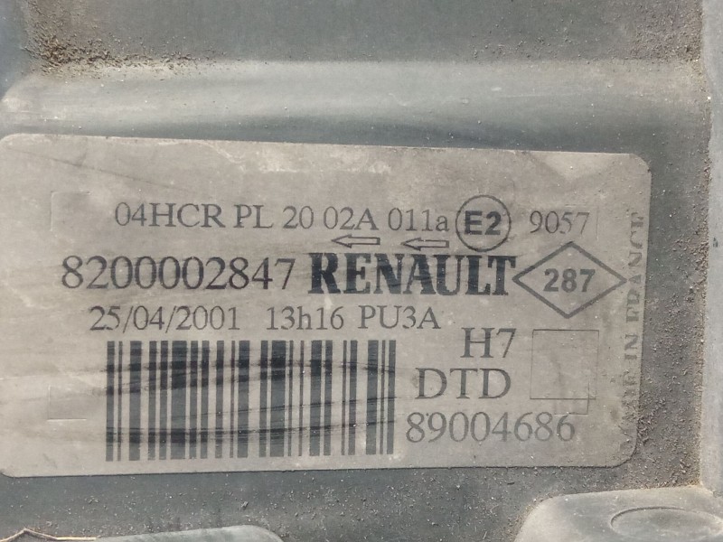 Recambio de faro delantero derecho para renault laguna rxe 1.9dci referencia OEM IAM 8200002847  89004686