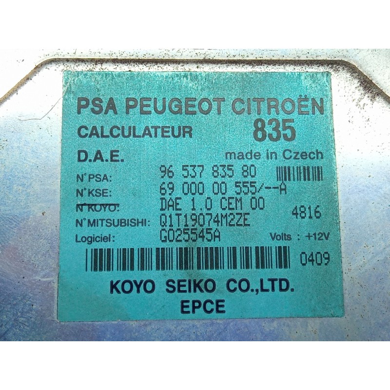 Recambio de centralita direccion asistida para citroën c3 i (fc_, fn_) 1.4 hdi referencia OEM IAM 9653783580  