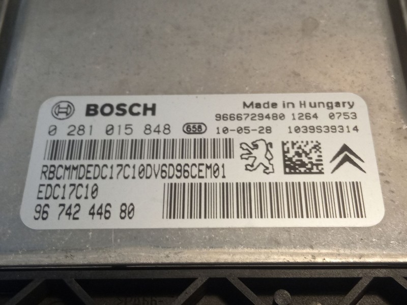 Recambio de centralita motor para peugeot 207/207+ (wa_, wc_) 1.6 hdi referencia OEM IAM 9674244680  0281015848