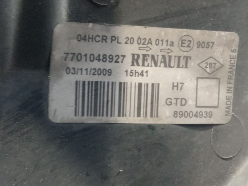 Recambio de faro delantero izquierdo para renault laguna rxe 1.9dci referencia OEM IAM 7701048927  89004939
