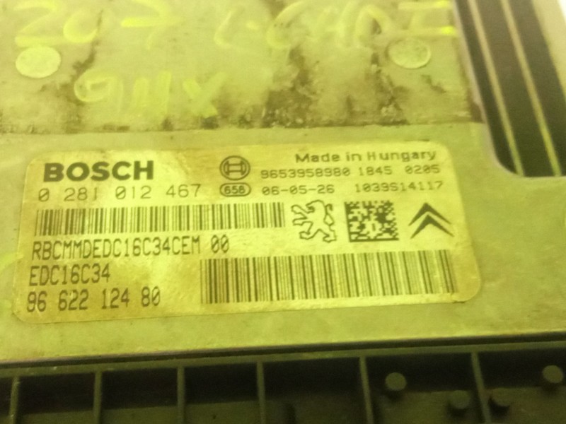 Recambio de centralita motor para peugeot 207 referencia OEM IAM 9662212480  0281012467