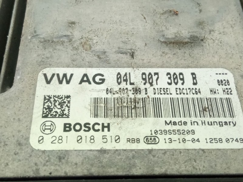 Recambio de centralita motor para volkswagen golf golf 1.6 tdi, 105 cv/77 kw, clha referencia OEM IAM 04L907309B  0281018510